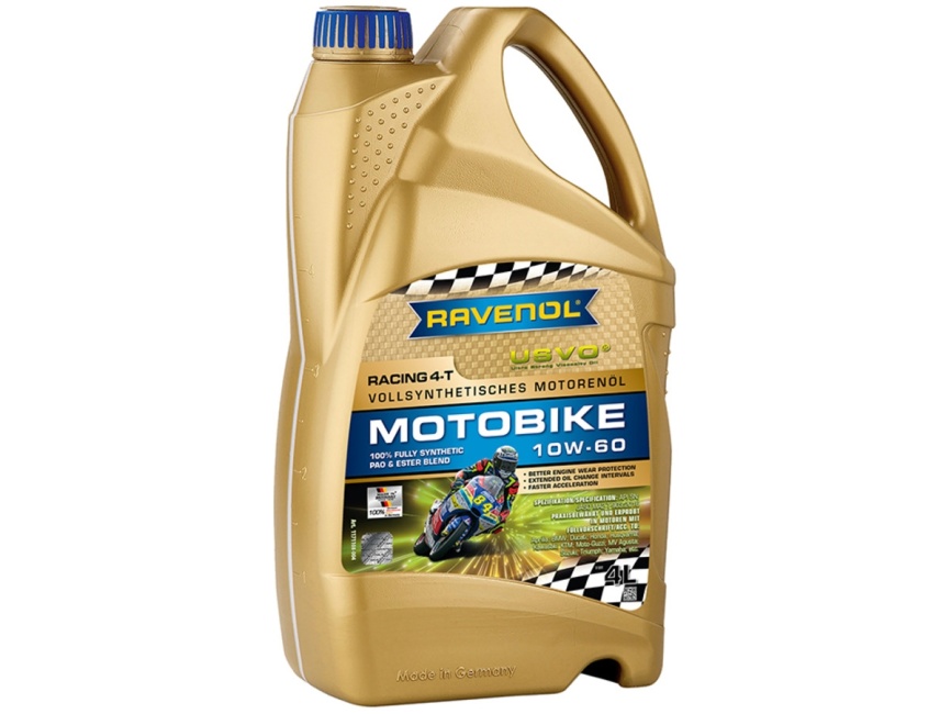 Моторное масло RAVENOL Racing 4-T Motobike SAE 10W-60 (4л) фото 1