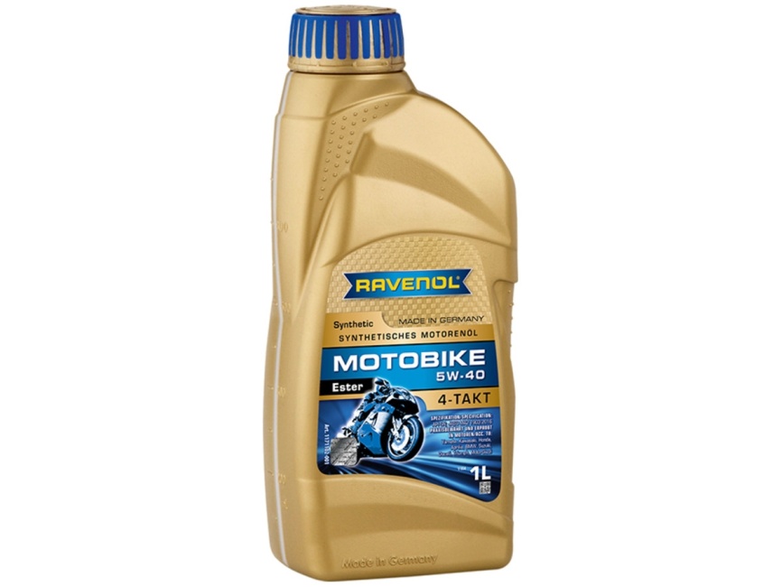 Моторное масло RAVENOL Motobike 4-T Ester SAE 5W-40 (1л) фото 1