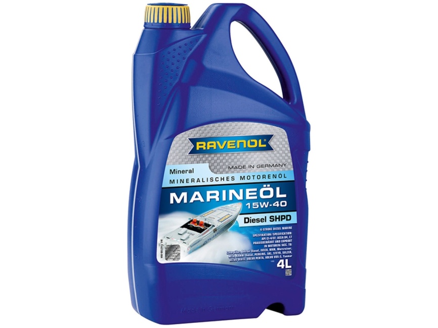 Моторное масло RAVENOL Marineoil Diesel SHPD SAE 15W-40 (4л) фото 1