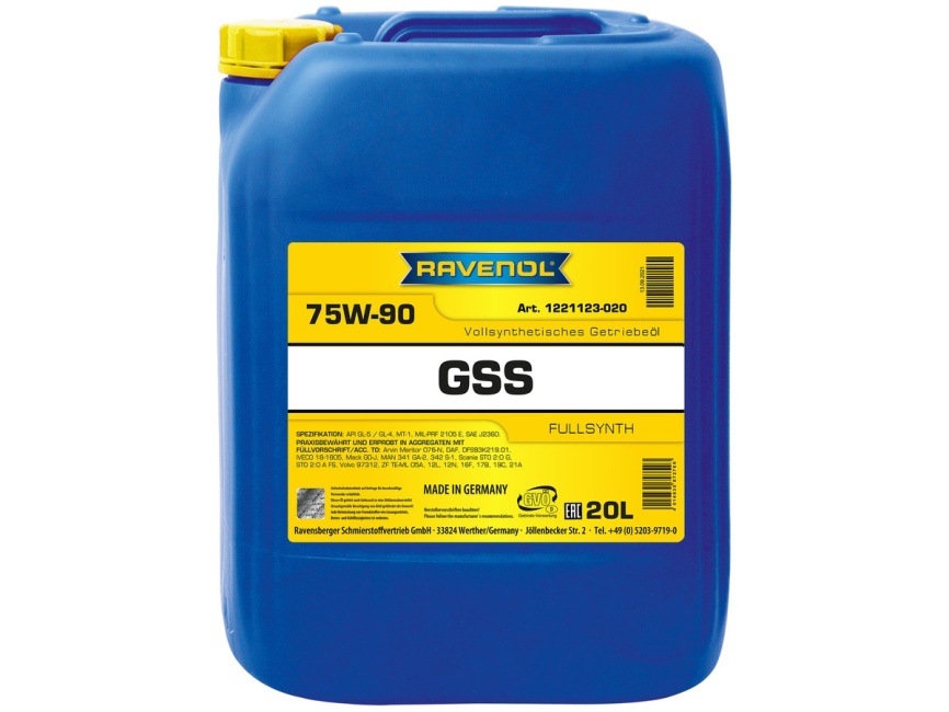 Трансмиссионное масло RAVENOL Gear Super Synth GSS SAE 75W-90 (20л) фото 1