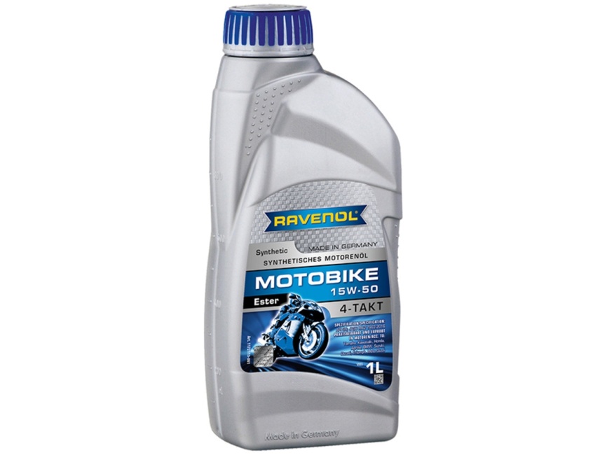 Моторное масло RAVENOL Motobike 4-T Ester SAE 15W-50 (1л) фото 1