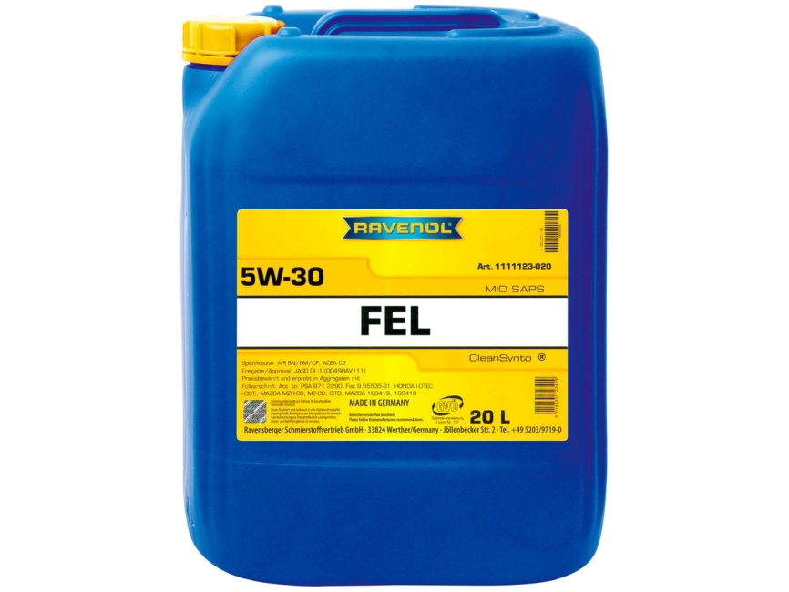 Моторное масло RAVENOL FEL SAE 5W-30 (20л) фото 1