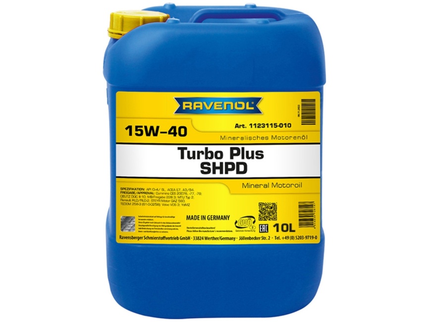 Моторное масло RAVENOL Turbo plus SHPD SAE 15W-40 (10л) фото 1