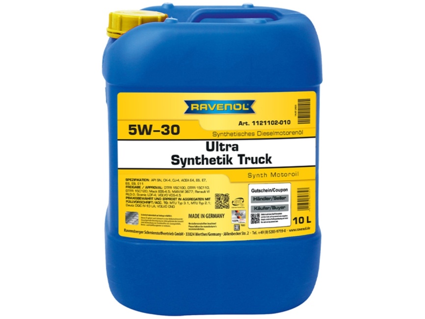 Моторное масло RAVENOL Ultra Synthetik Truck SAE 5W-30 (10л) фото 1