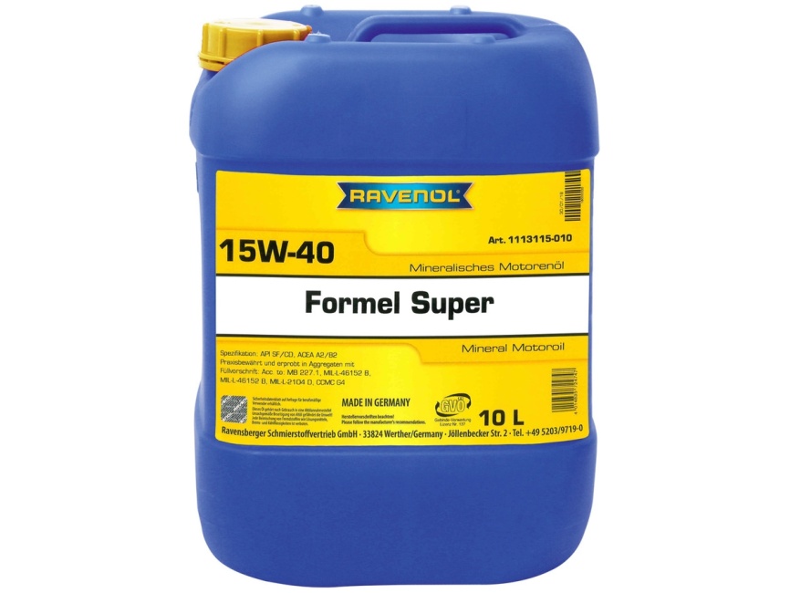 Моторное масло RAVENOL Formel Super SAE 15W-40 SF-CD (10л) фото 1