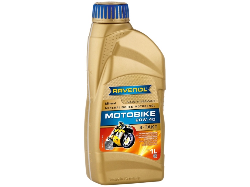 Моторное масло RAVENOL Motobike 4-T Mineral SAE 20W-40 (1л) фото 1