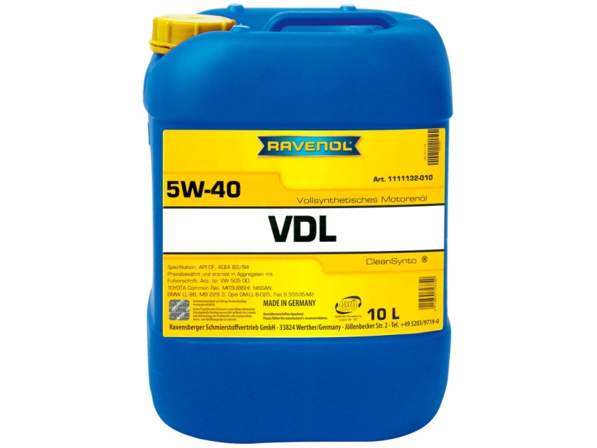 Моторное масло RAVENOL VDL SAE 5W-40 (10л) фото 1