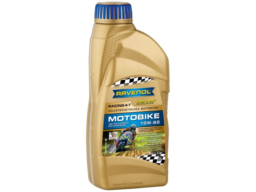 Моторное масло RAVENOL Racing 4-T Motobike SAE 10W-60 (1л) фото 1