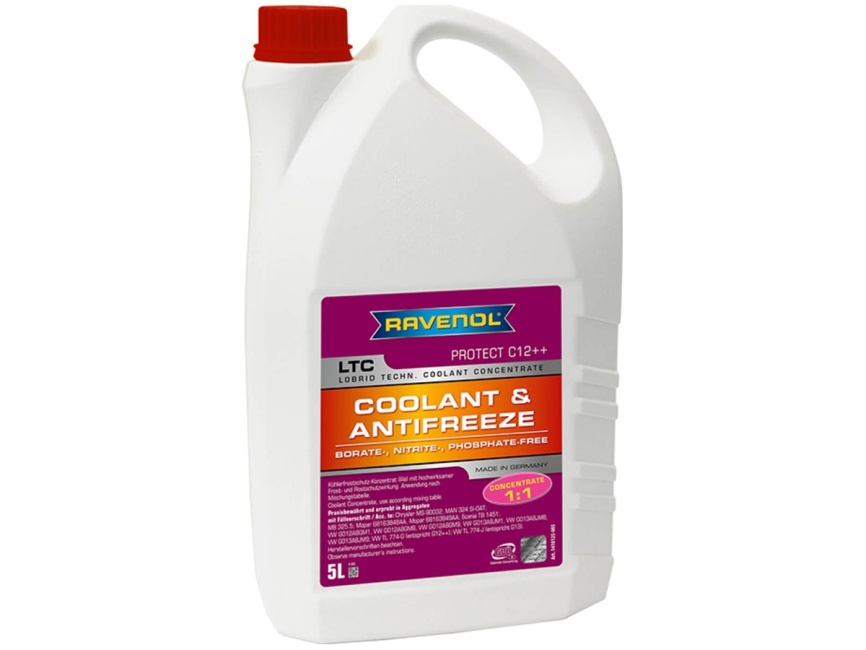 Антифриз концентрированный RAVENOL LTC Concentrate Protect C12++ (5л) фото 1