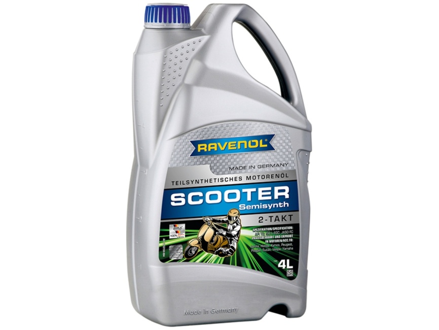 Моторное масло для 2-Такт скутеров RAVENOL Scooter 2-Takt Teilsynth (4л) фото 1
