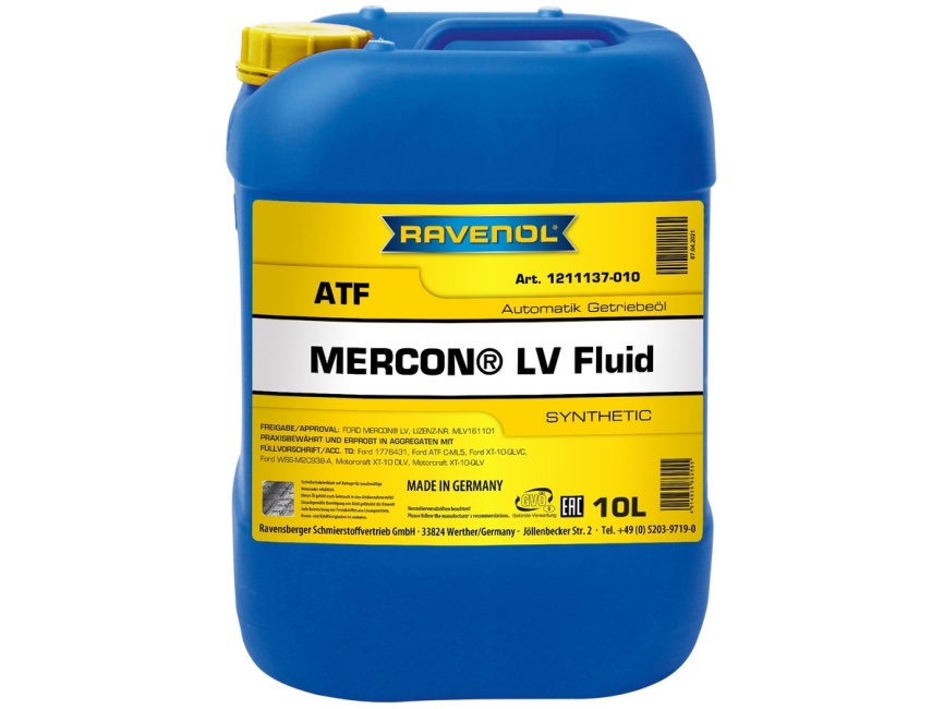 Трансмиссионное масло RAVENOL ATF Mercon LV Fluid (10л) фото 1